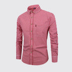 Men'S Single Breasted Checkered Shirt Men Shirts Fall And Winter Men Shirts Breathable Cotton Long Sleeved Camisa Masculina