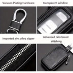 Car Key Case Key Protector Smart Key Chain Coin Holder Metal Hook And Keyring Wallet Retro Bag For Auto Remote Key Fob