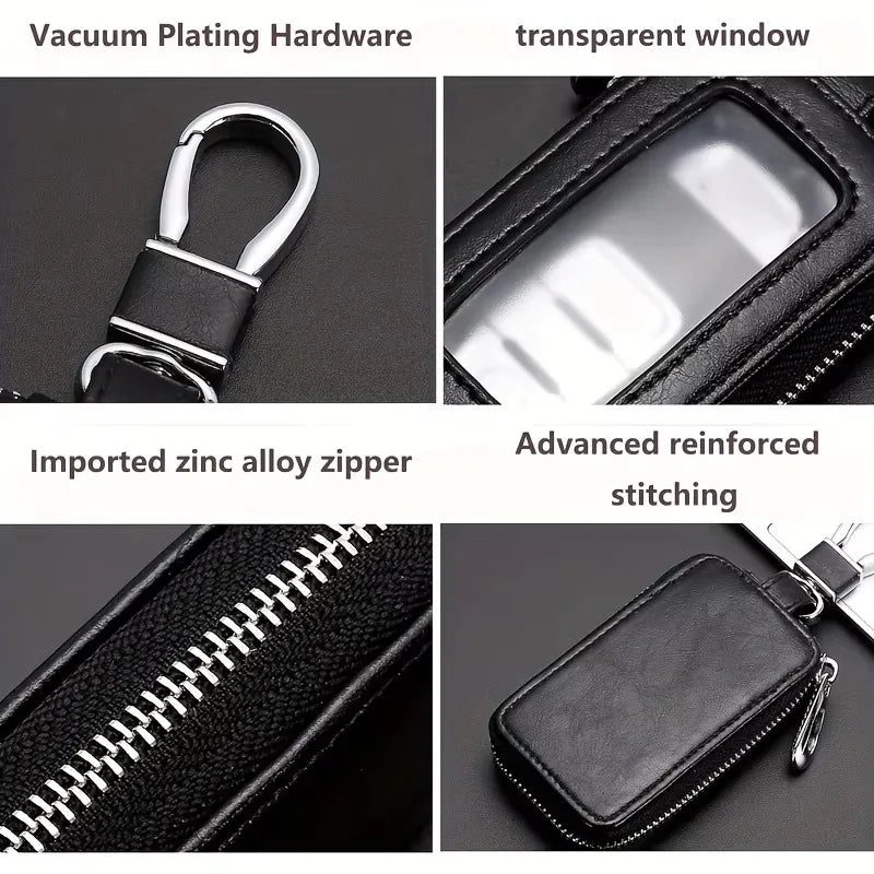 Car Key Case Key Protector Smart Key Chain Coin Holder Metal Hook And Keyring Wallet Retro Bag For Auto Remote Key Fob