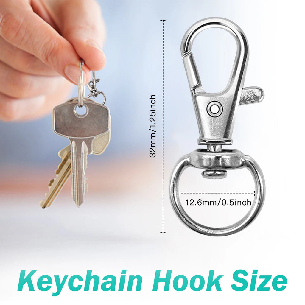 20pcs Swivel Lobster Clasp with Key Ring 10pcs Key Chain 10pcs Key Ring Lanyard Clip Keychains Decoration DIY Crafts 32mm/1.25in
