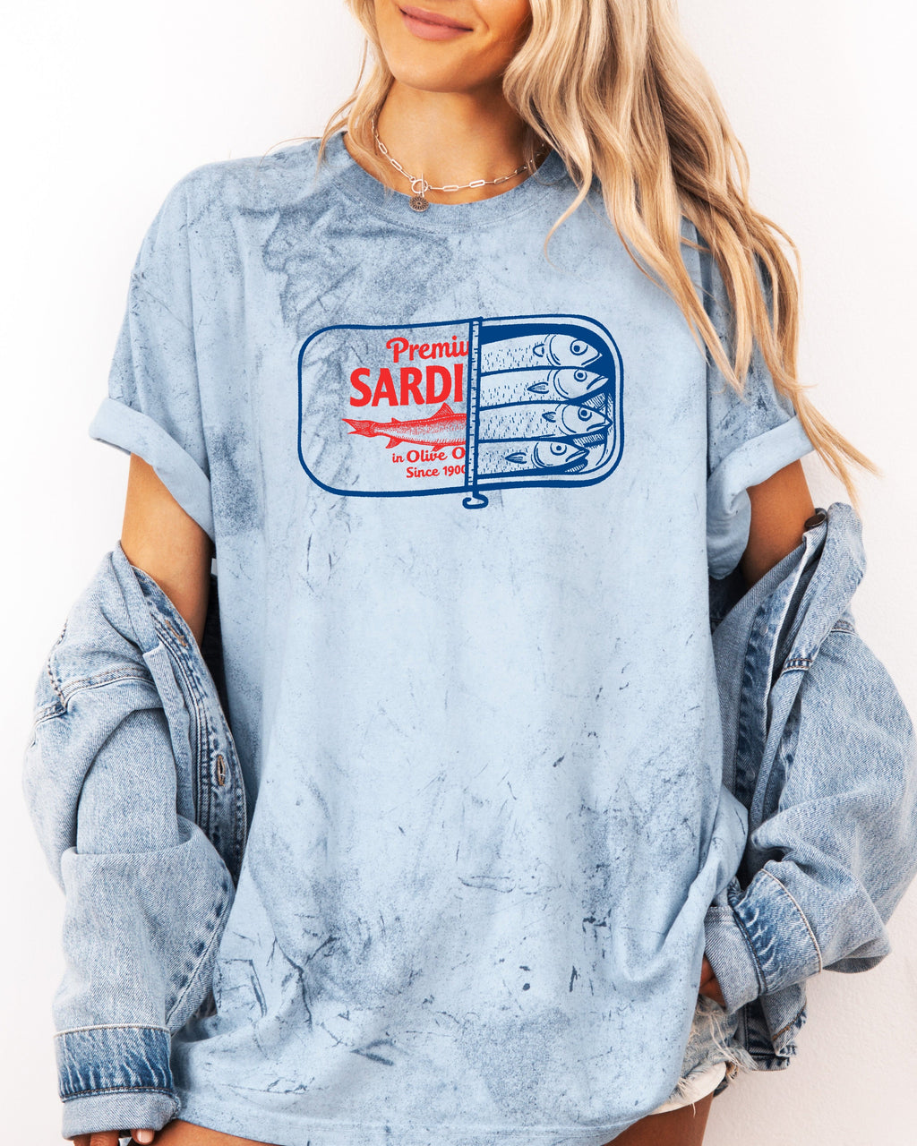 Sardines & Salmon Fish Comfort Colors T-Shirt – Nature Camping Hiking Outdoor Can Graphic Tee