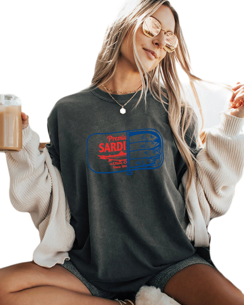 Sardines & Salmon Fish Comfort Colors T-Shirt – Nature Camping Hiking Outdoor Can Graphic Tee