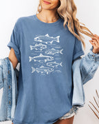 Sardines & Salmon Fish Comfort Colors T-Shirt – Nature Camping Hiking Outdoor Can Graphic Tee
