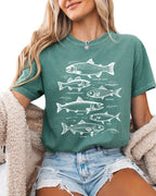 Sardines & Salmon Fish Comfort Colors T-Shirt – Nature Camping Hiking Outdoor Can Graphic Tee