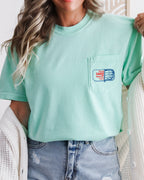 Sardines & Salmon Fish Comfort Colors Pocket T-Shirt – Lake Beach Nature Camping Hiking Graphic Tee