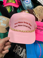 Save Water Drink Wine Trucker