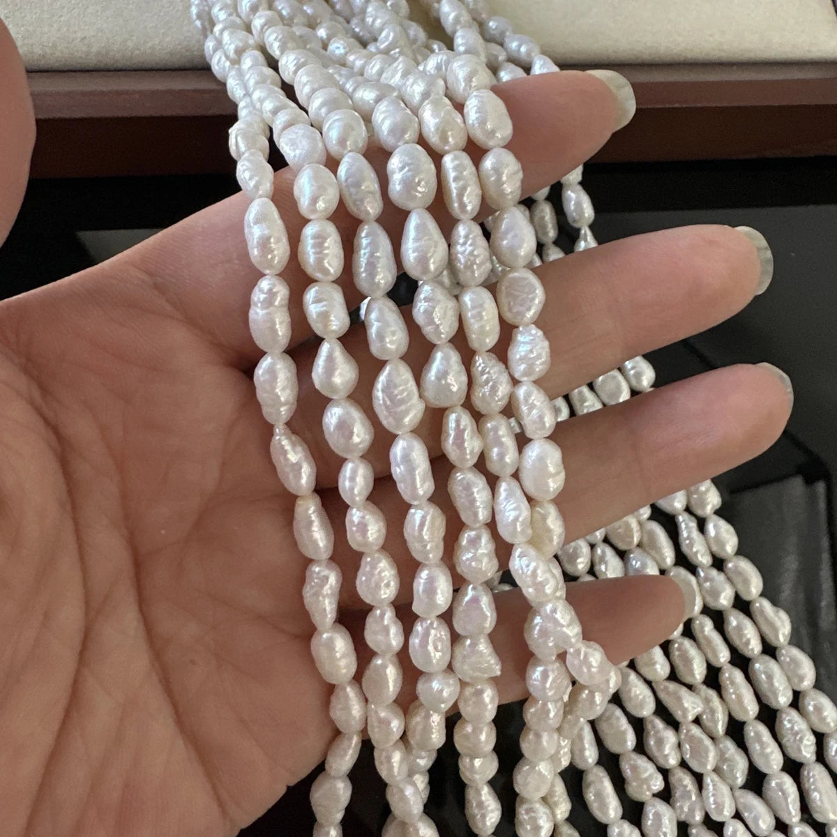 4.5 to 5.5 mm irregular baroque imitation pearl semi-finished beads for making jewelry, DIY necklaces, bracelets, and accessorie