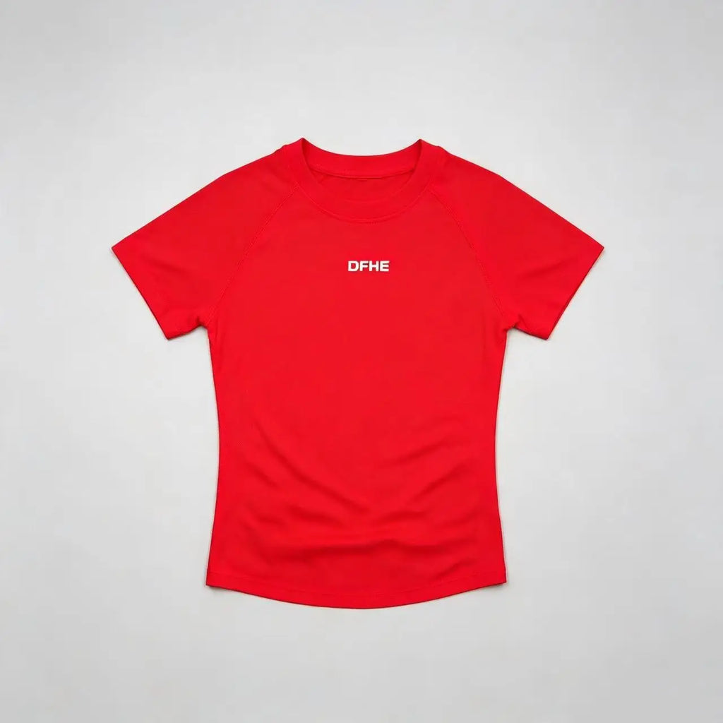 DFHE Women Breathable Sports T Shirt Short Sleeve Round Neck Elastic Casual Tops For Gym Yoga Running Fitness
