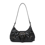 Y2K Retro Pleated Hobo Shoulder Bag for Women Hot Selling Maillard Style Underarm Bag Clutch Handbags for Travel Work Shopping