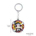 One Piece Luffy Straw Hat Keychain Rotatable Zoro Skull Metal Pendant Role-Playing Decorative Accessories Fan Jewelry Gift