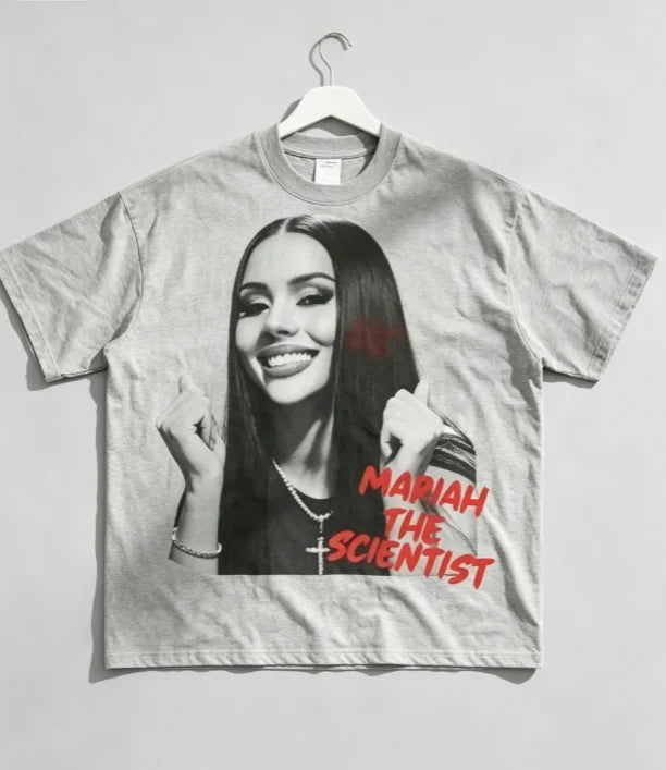 2026 Spring Summer Unisex Hip Hop Graphic Tee, Fashion New Arrival Clothing, Soft Cotton Crewneck Short Sleeve, Mariah Scientist Rapper Free Thugs Letter Print, Retro Rap Aesthetic Daily Casual Loungewear, Novelty Fan Gift To