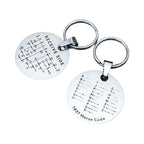 Stainless Steel Double-Sided Alphanumeric Morse Code Keychain Educational Car Pendant Unisex Gift For Radio Amateurs