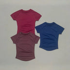 Women Sports T-Shirt Round Neck Short Sleeve Breathable Stretchy Tops Gym Fitness Yoga Running Workout Casual Athletic Shirts
