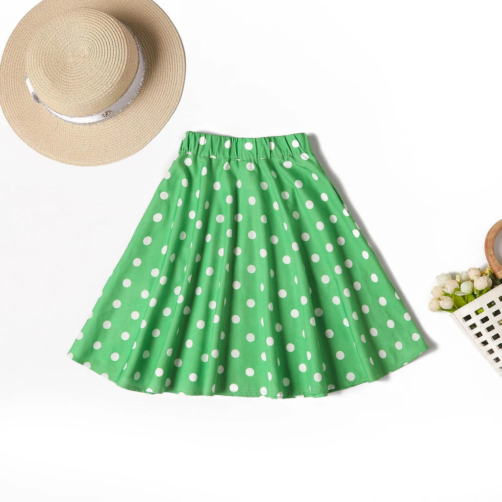 Princesses Dresses for Girls Kids Toddler Baby Girls Spring Summer Polka Dot Cotton Skirts Clothes Elastic Waist Dress