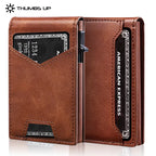 IWANTTI Minimalist Slim Cardholder for Men, Premium Fabric Wallet with Card Ejector, RFID Blocking Front Pocket Stylish Design