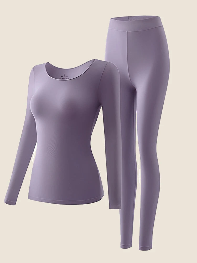 1 Set Sexy Women's Thermal Underwear Winter Clothes Seamless Thick Warm Lingerie Women Thermal Clothing Set Woman 2 Pieces