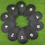 10Pcs/Set Golf Head Covers For Iron Golf Club Protective Black/Red/Blue Golf Club Iron Head Protector Golf Accessories