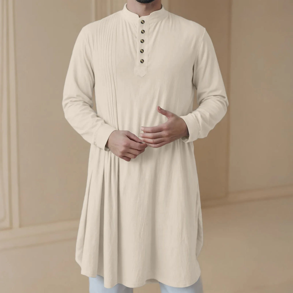 Men'S New Muslim Middle Arabic Men'S Button Down Cotton And Linen Shirts Muslim Robes Stylis Male Clothes Stylis Male Clothes