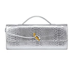PU Leather Fashion Luxury Top-Handle Bag For Women Evening Handbag Long Purse Crocodile Pattern Crossbody Shoulder Bags