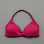 HISTELLO Sports Bra Push Up Strappy Sexy Open Back Gym Crop Top Removable Cups Women Workout Clothing Gym Top Halter Sport Bra