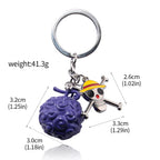 One Piece Luffy Straw Hat Keychain Rotatable Zoro Skull Metal Pendant Role-Playing Decorative Accessories Fan Jewelry Gift