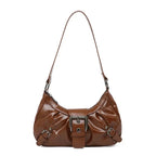 Retro Y2K  Pleated Hobo Shoulder Bag for Women Hot Selling Maillard Style Underarm Bag Clutch Handbags for Travel Work Shopping