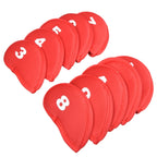 10Pcs/Set Golf Head Covers For Iron Golf Club Protective Black/Red/Blue Golf Club Iron Head Protector Golf Accessories