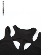 Gothic tops Y2k clothes sexy spicy hollow out bodysuit nigh clubwearr ashion women's patchwork slim fitting jumpsuit top tees