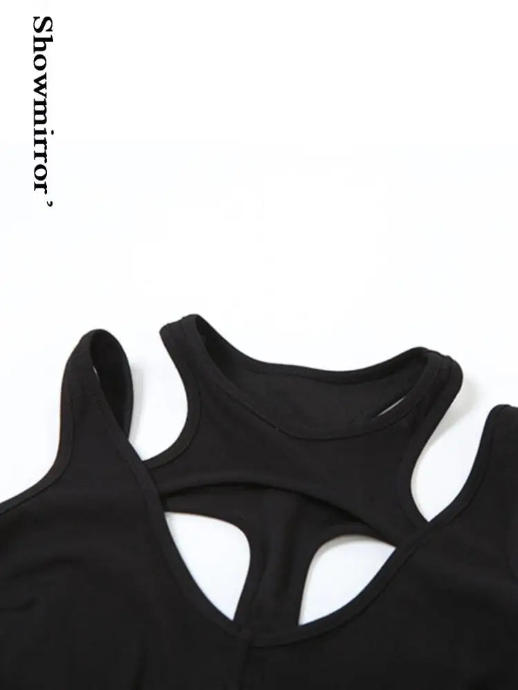 Gothic tops Y2k clothes sexy spicy hollow out bodysuit nigh clubwearr ashion women's patchwork slim fitting jumpsuit top tees
