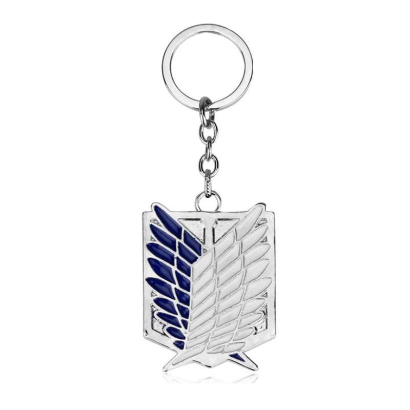Attack on Titan Metal Keychains for Man Women Anime Peripheral Backpack Pendant Key Chains Bags Key Ring Cosplay Accessories