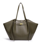 Fashion Large Capacity Trapeze Women Shoulder Bags Designer Metal Lock Handbags High-Quality Pu Leather Big Tote Commute Bag