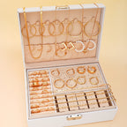 54 Pcs/Set Vintage Elegant Pearl Earrings Ring Heart Pendant Necklace Bracelet For Women Boho Daily Wear Jewelry Set Gifts 2024