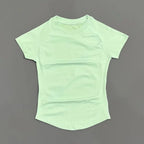 Women Sports T-Shirt Round Neck Short Sleeve Breathable Stretchy Tops Gym Fitness Yoga Running Workout Casual Athletic Shirts