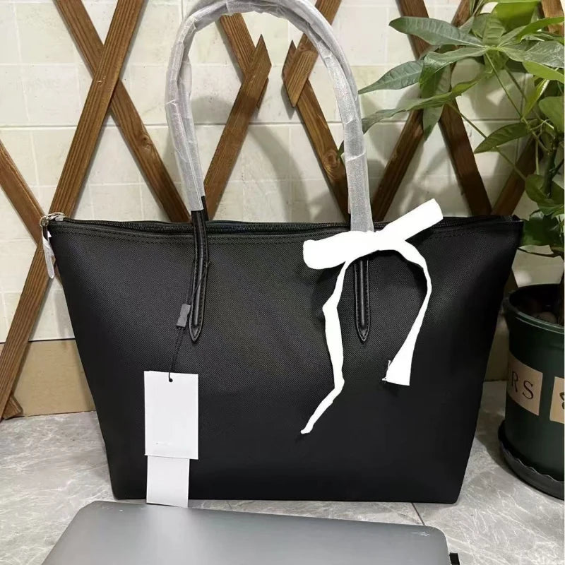 HTMCK Women Large Capacity Tote Bag, Waterproof PU Simple Solid Color Shoulder Handbag, Casual Commuter Shopping Travel Bag