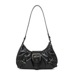 Retro Y2K  Pleated Hobo Shoulder Bag for Women Hot Selling Maillard Style Underarm Bag Clutch Handbags for Travel Work Shopping