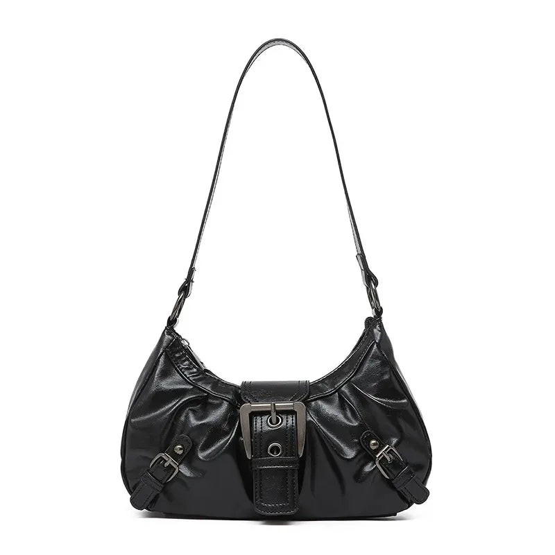 Y2K Retro Pleated Hobo Shoulder Bag for Women Hot Selling Maillard Style Underarm Bag Clutch Handbags for Travel Work Shopping