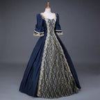 Palace Princess Queen Elegant Ball Party Formal Maxi Dress Medieval Lace Square Neck Medieval Renaissance Victorian Vestidos