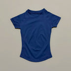 Histello Women Short Sleeve Sports T-Shirt Round Neck Breathable Stretchy Quick Dry Top Yoga Gym Running Fitness Activewear