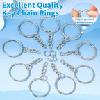 Silver Plated Metal Blank Keyring Keychain Split Ring Keyfob Key Holder Rings Women Men DIY Key Chains Key Ring Accessories