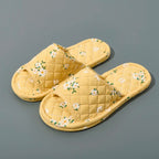 Indoor Slippers Soft Cotton Floral Floor Shoes Fashion Flower Slippers Antislip Home Slippers Bedroom Shoes