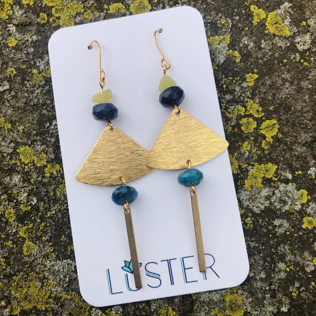 Stone + Brass Earrings