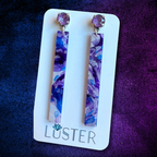 Purple Stick Drop Earrings
