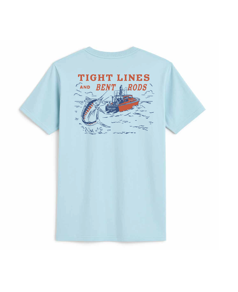 Tight Lines & Bent Rods Pocket T-Shirt - Chambray
