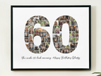 60th Birthday Photo Collage Template – Canva Editable, Digital Download