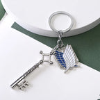 Attack on Titan Metal Keychains for Man Women Anime Peripheral Backpack Pendant Key Chains Bags Key Ring Cosplay Accessories