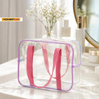 Large Capacity PVC Transparent Jelly Tote Bag, Waterproof Beach Swimming Storage Handbag for Summer Outdoo