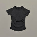 Women Sports T-Shirt Round Neck Short Sleeve Breathable Stretchy Tops Gym Fitness Yoga Running Workout Casual Athletic Shirts
