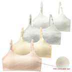 4 Pcs/Lot Children Innerwear Cotton Girls Bra Removable Sponge Cup Puberty Girls Training Bras Breathable Teenage Girl Brassiere