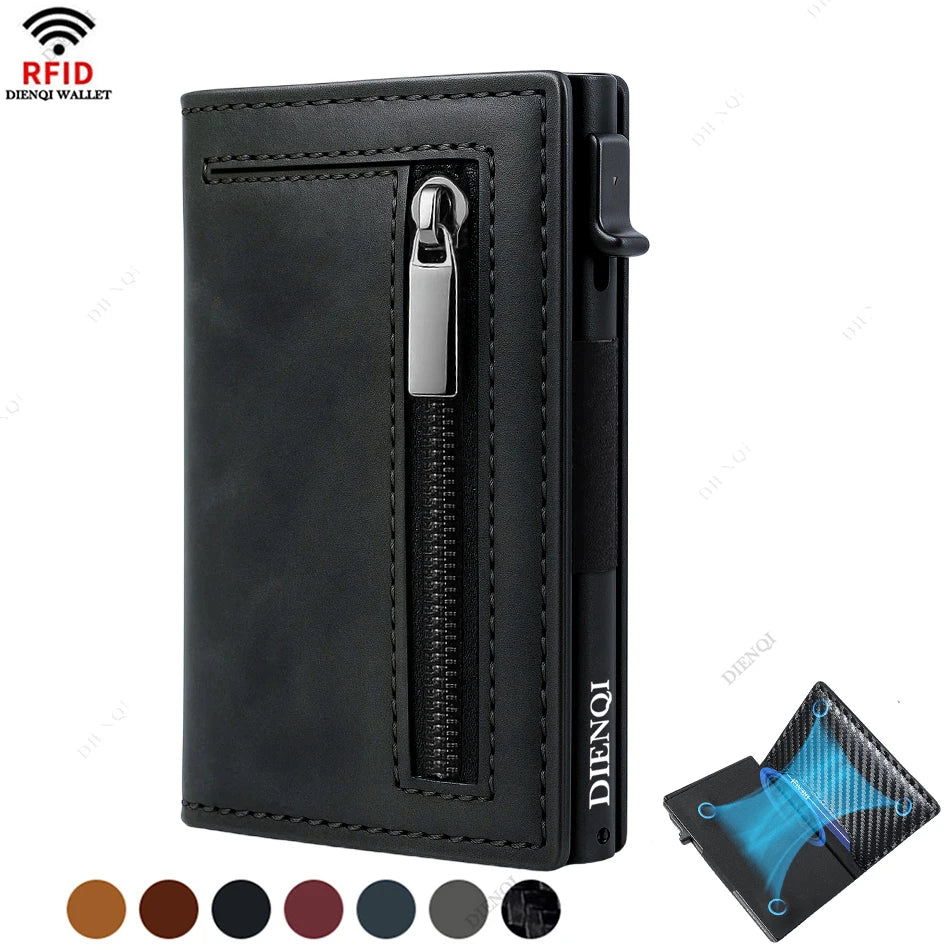 Luxury RFID Blocking Card Holder Men Wallets Money Bag Metal Credit Cardholder Aluminium Slim Thin Smart Minimalistic Wallets