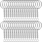 30pcs/pack Silver Color Keyring Keychain Split Key Ring with Chain Climbing Buckles Carabiner Keychain Rings Accessories